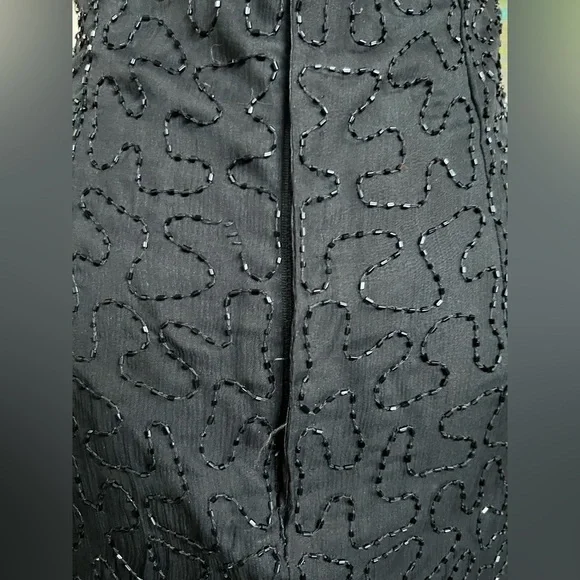 Laurence Kazar Beaded Cocktail Formal Silk Dress - Picture 8 of 11